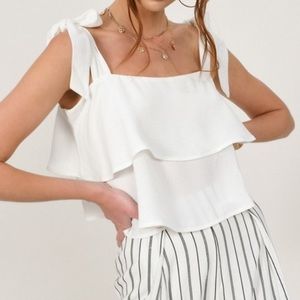 Tobi Tie the Knot White Tier Top